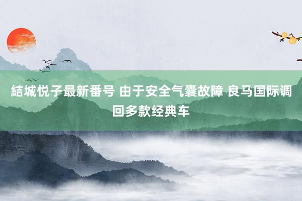 結城悦子最新番号 由于安全气囊故障 良马国际调回多款经典车