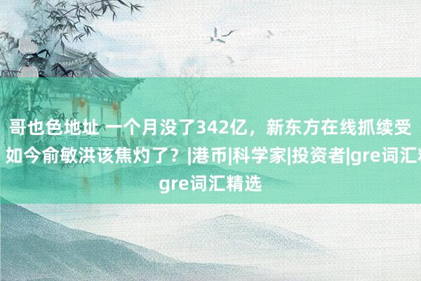 哥也色地址 一个月没了342亿，新东方在线抓续受挫！如今俞敏洪该焦灼了？|港币|科学家|投资者|gre词汇精选